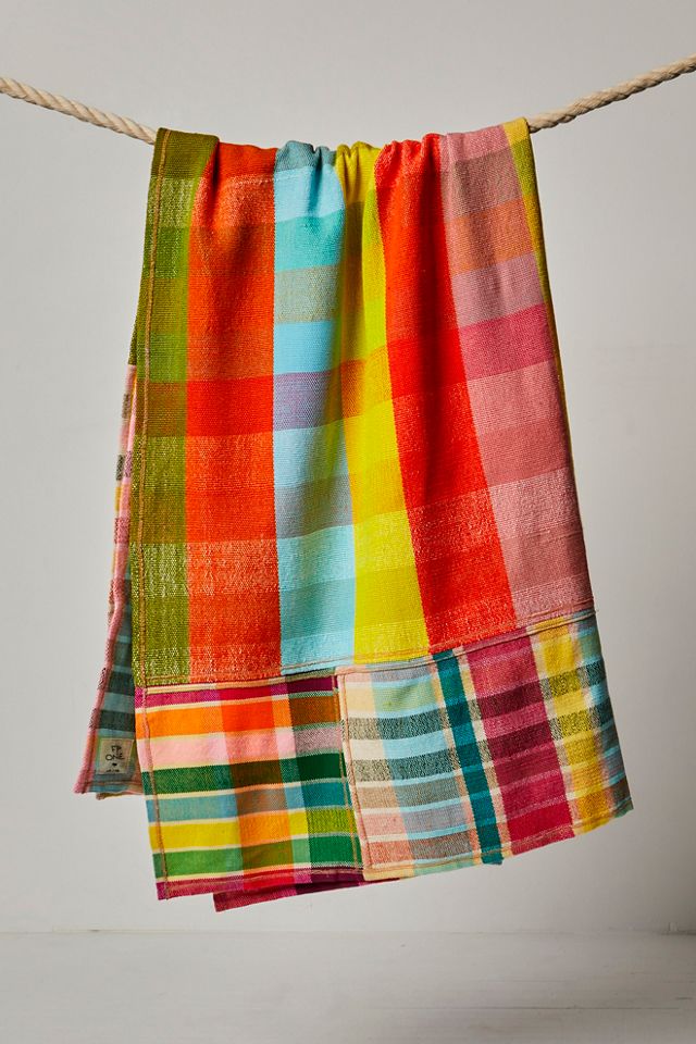 Rainbow Plaid Throw