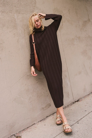 Wanda Sweater Dress by free-est at Free People in Black Coffee, Size: XS