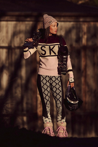 Myoko Jacquard Base Leggings by FP Movement at Free People, Onyx, M/L
