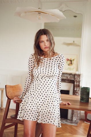 Free people black polka dot dress best sale