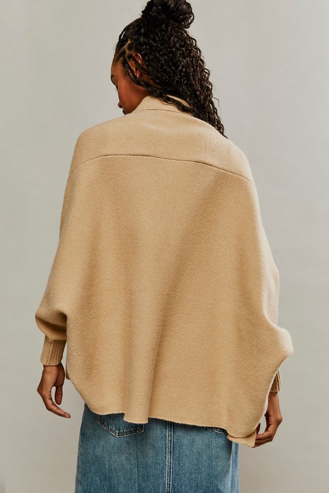 Free People good wool blend scoop neck poncho