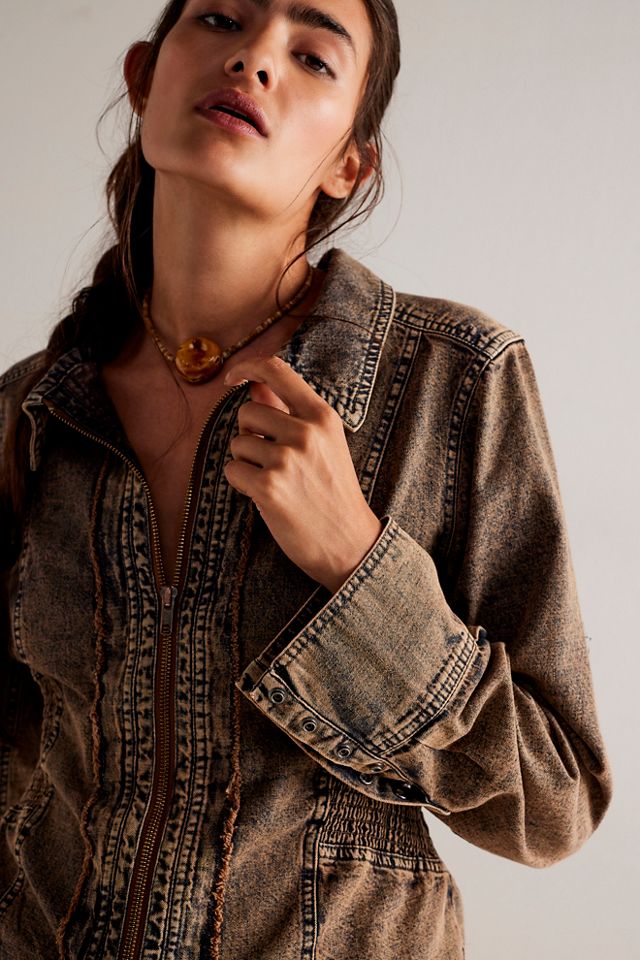 Zip It Up Denim Shirt #2