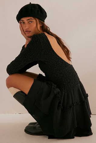 black fitted dress Long Sleeve Bodycon Mini Dress Black