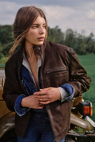 We The Free Serena Leather Moto Jacket