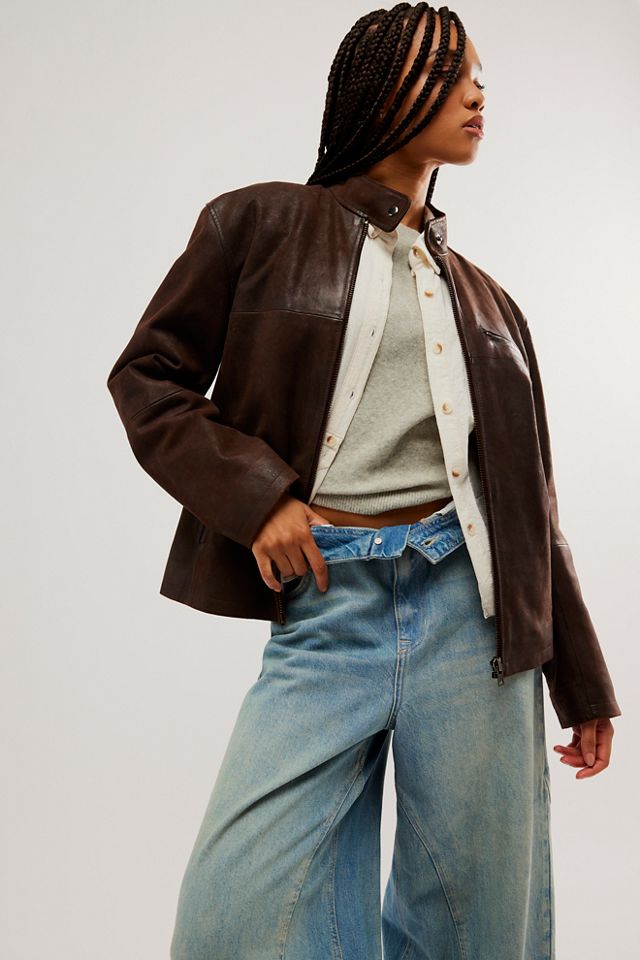 We The Free Serena Leather Moto Jacket #3