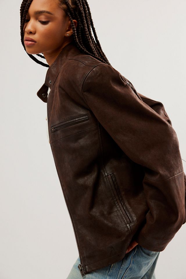 Free People Serena Leather Moto Jacket. 4