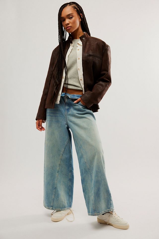 We The Free Serena Leather Moto Jacket #5