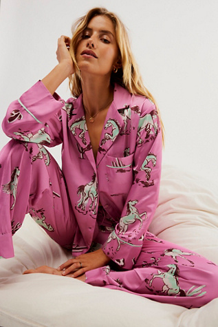 Free People Lucky Stars Pj Set in Pink