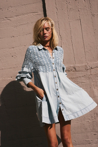 Free people lia denim mini dress sale