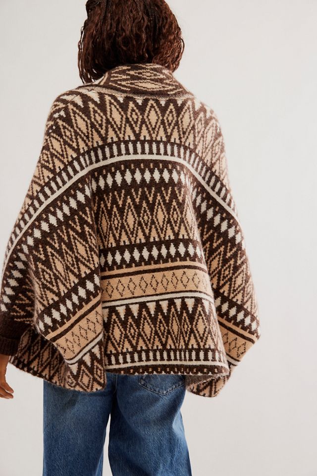 Hot Cocoa Knit Poncho #1