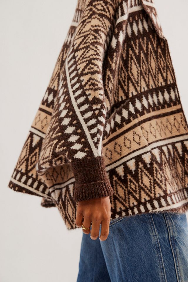 Hot Cocoa Knit Poncho #2