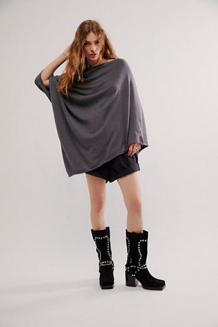 Simply Triangle Poncho Jacket at Free People in Light Grey