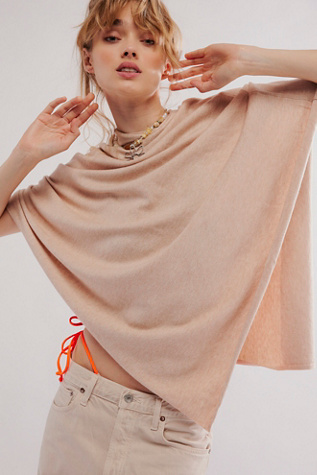 Simply Triangle Poncho Jacket at Free People in Beige