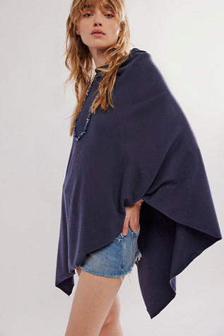 Simply Triangle Poncho Jacket at Free People in Denim