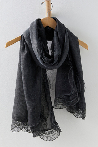 Lovelace Washed Scarf at Free People in Black