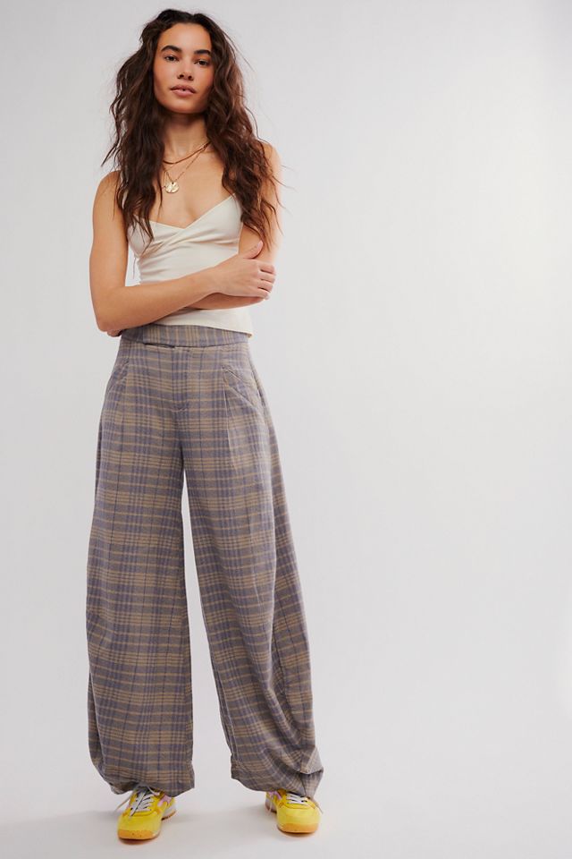 Plaid shops pants free people