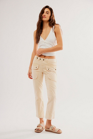 We The Free Hot In It Moto Trousers at Free People in Morning Oat, Size: US 2