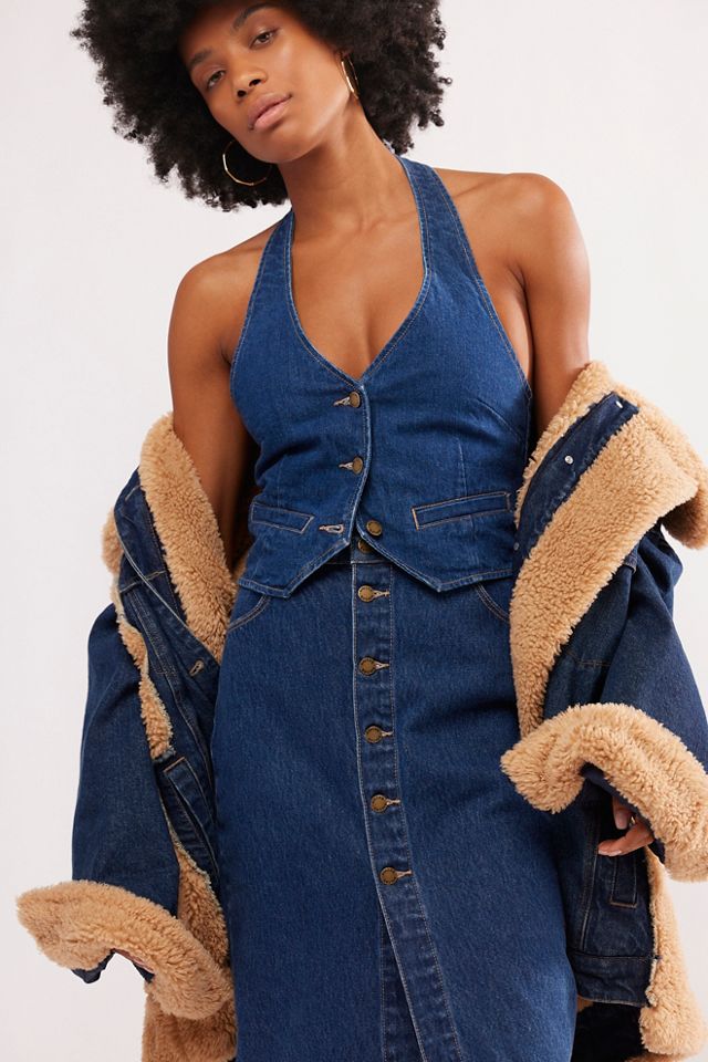 Denim Halter Vest