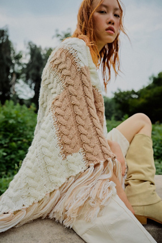 Revelry Cable Fringe Poncho | Free People