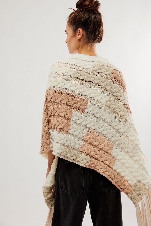 Revelry Cable Fringe Poncho #2
