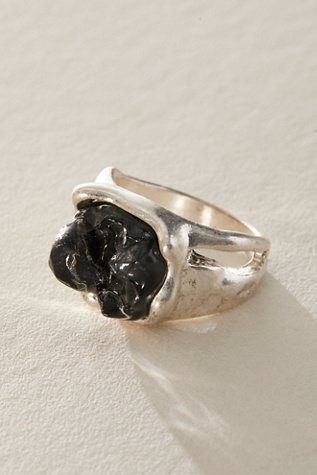 Thursday Ring At Free People In Black & Silver, Size: 7