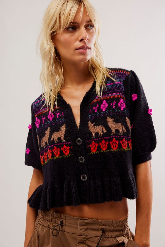 Free people hotsell crochet cardigan