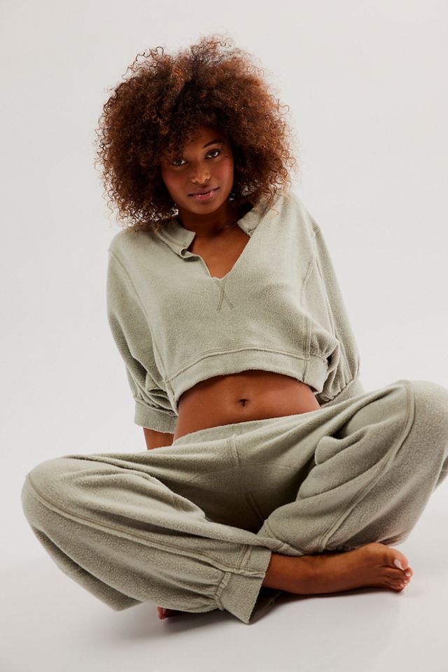 Fleece Crop Lounge Set