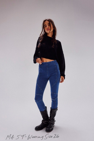 We The Free Bella Moto High-Rise Skinny Jeans at Free People in Prophecy, Size: 25