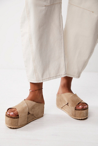 Limelight Flatform Sandals by Intentionally Blank at Free People in Taupe, Size: EU 39