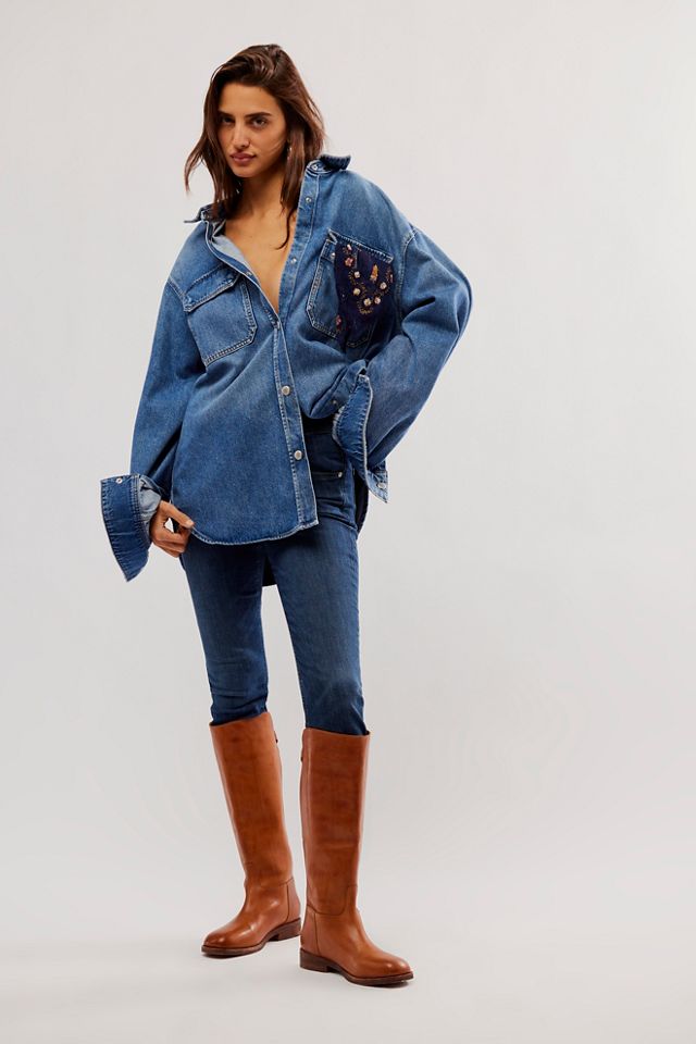 Free people denim on sale shirt