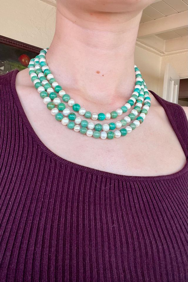 Vintage Turquoise Pearl Necklace Selected by The Curatorial Dept