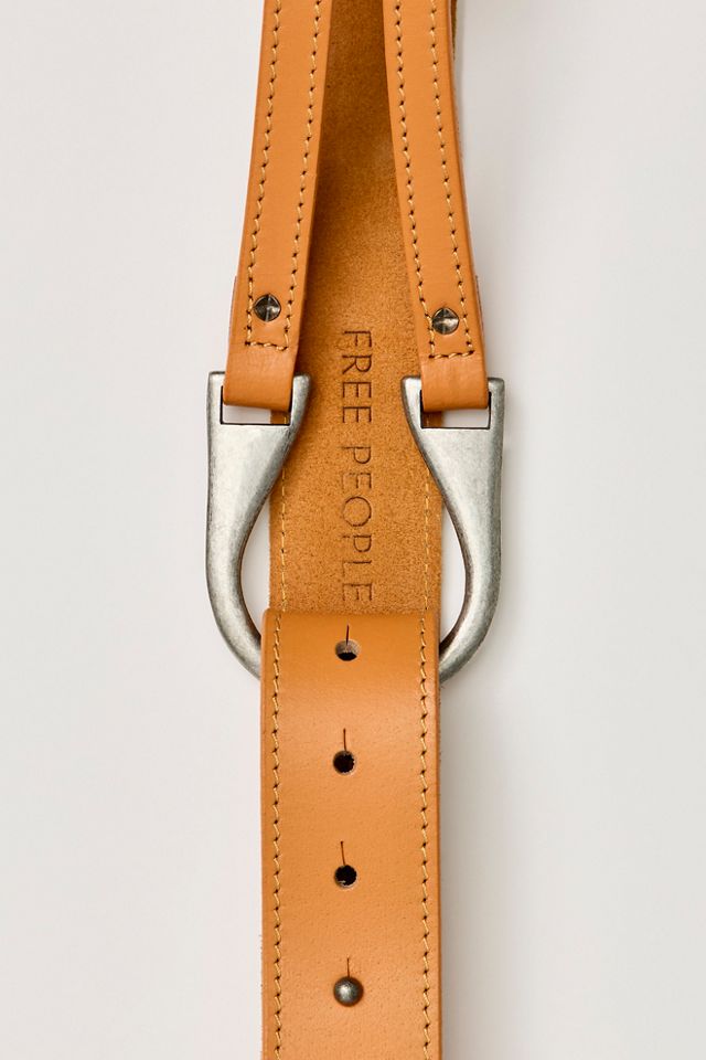 Free People Tan Leather Belt with Metal Buckle We The Free Jona Belt | Free People main image 3