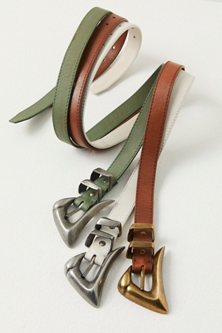 Billie Leather Belt by FP Collection at Free People in Mineral, Size: S/M