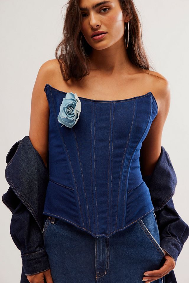 Understated Leather Desert Rose Bustier Top #2
