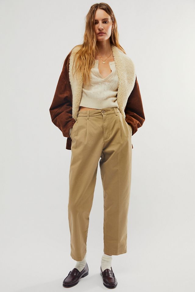 DOCKERS Weekend High Rise Womens Chino Pants - KHAKI