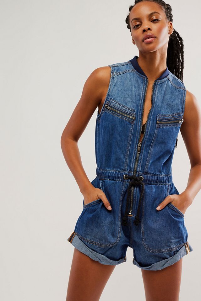 Free people cheap scarlet denim jumpsuit