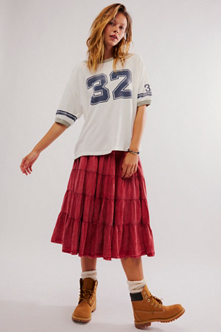 In Full Swing Midi Skirt at Free People in Red Racer, Size: Small