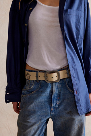 Starcrossed Studded Belt At Free People In Sand Dune, Size: S/M