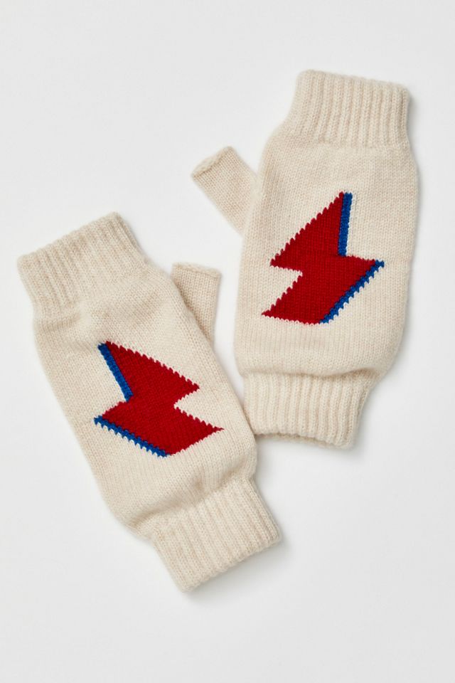 Manchettes en cachemire avec motif d'éclair #1