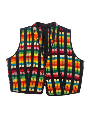 1970s Vintage Handmade Multicolor Woven Vest Top Selected by BusyLady Baca & The Goods