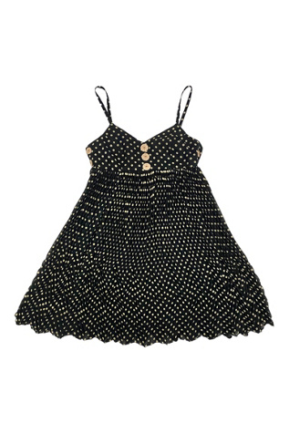 Vintage Black and White Polka Dot Dress