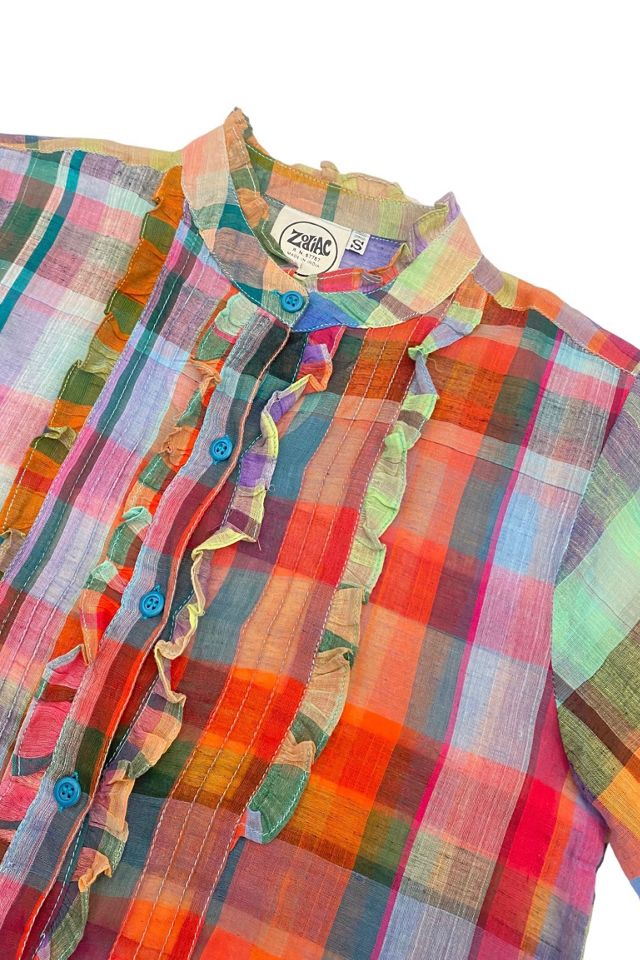 1970s Vintage Plaid Ruffled Shirt  Selected by BusyLady Baca & The Goods #1
