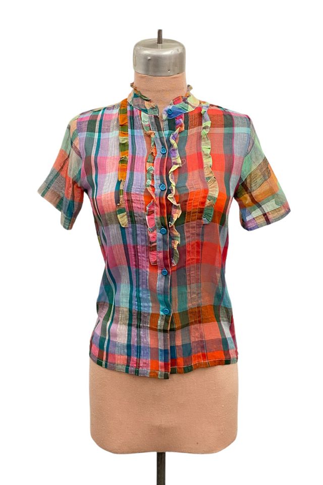 1970s Vintage Plaid Ruffled Shirt  Selected by BusyLady Baca & The Goods #2