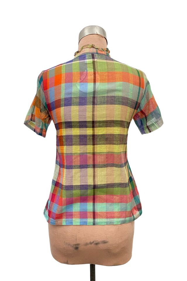 1970s Vintage Plaid Ruffled Shirt  Selected by BusyLady Baca & The Goods #3