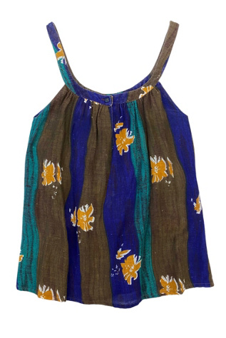 1970s Vintage Floral Stripe Cotton Tank Top Selected by BusyLady Baca & The Goods
