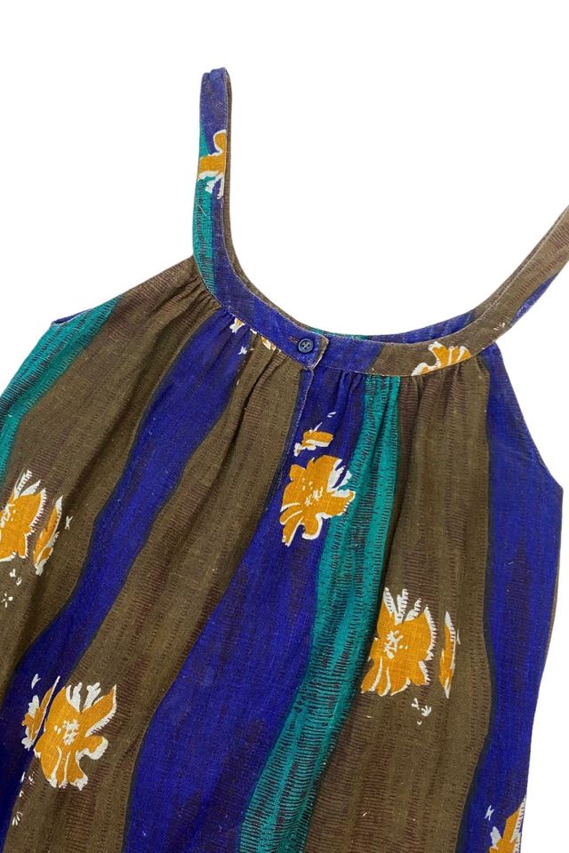 1970s Vintage Floral Stripe Cotton Tank Top Selected by BusyLady Baca & The Goods #1