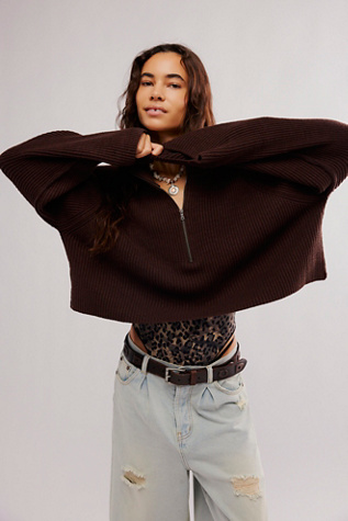 Greta Half Zip at Free People in Chicory Coffee Combo, Size: XS