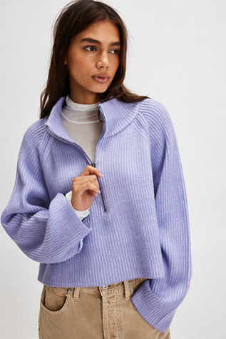 Greta Half Zip at Free People in Heavenly Lavender Combo, Size: Small