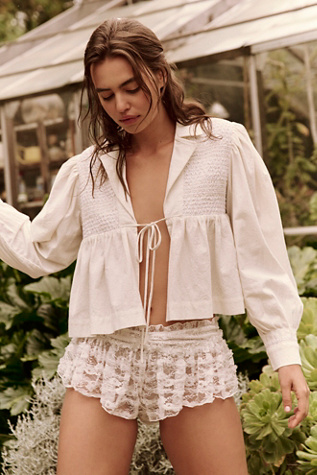 House Party Micro Shortie by Intimately at Free People in Ivory, Size: Medium