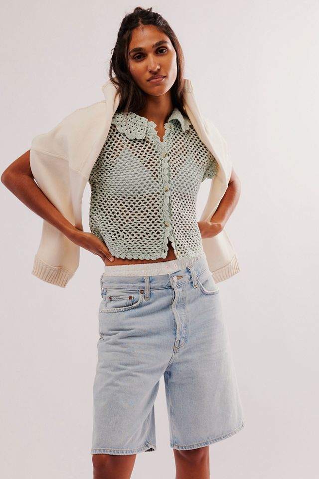 フリーピープル トップス ヘンリー・シャツ OB562892 Free People Womens Runaway Crochet Crop T Lily Crochet Top | Free People
